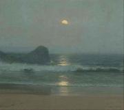 Lionel Walden Moonlight Over the Coast, oil painting by Lionel Walden Germany oil painting artist